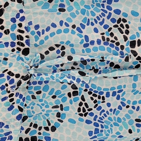 Talbots Womens Vibrant Blue Print Pants 100% Cotton With Adjustable Strap Sz M - Picture 5 of 10